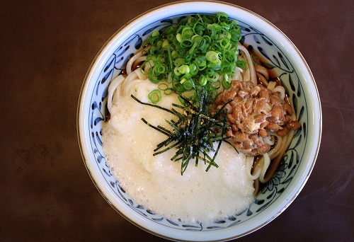山かけ納豆うどん(冷やし)