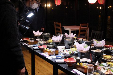 屋形船での撮影